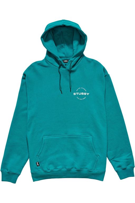 Stussy Mens City Circle Hoodie Blue - UJRTW1053